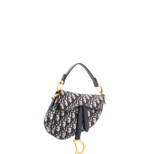 Christian Dior Saddle Handbag Oblique Canvas Mini
