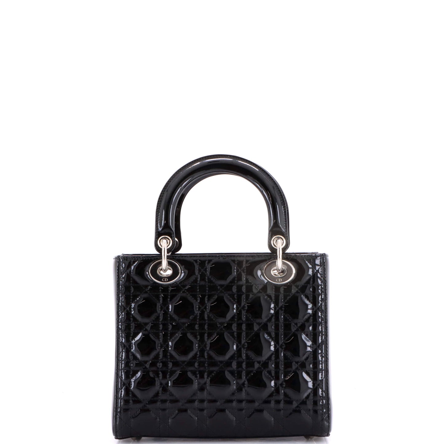 Christian Dior Lady Dior Cannage Quilted Enamel Medium Bag