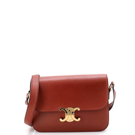 Celine Triomphe Medium Shoulder Bag in Smooth Calfskin