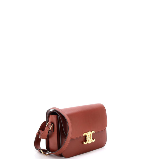 Celine Triomphe Medium Shoulder Bag in Smooth Calfskin