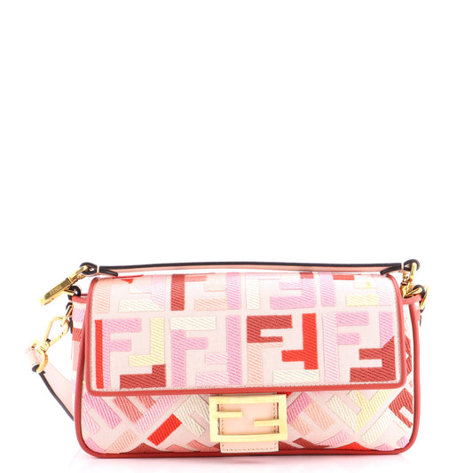 Fendi Baguette NM Medium Bag in Zucca Embroidered Canvas
