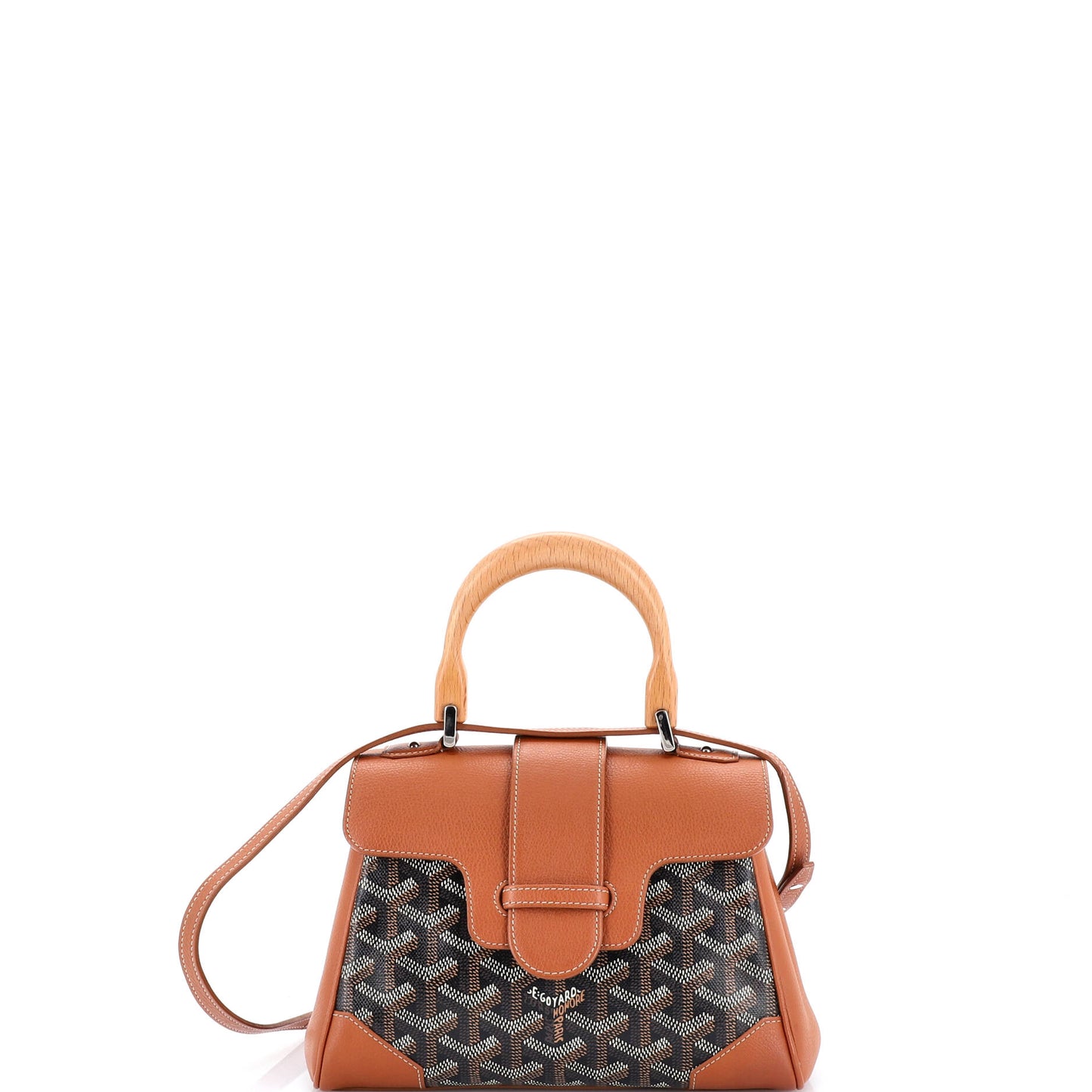 Goyard Saigon top handle bag in coated canvas and leather mini
