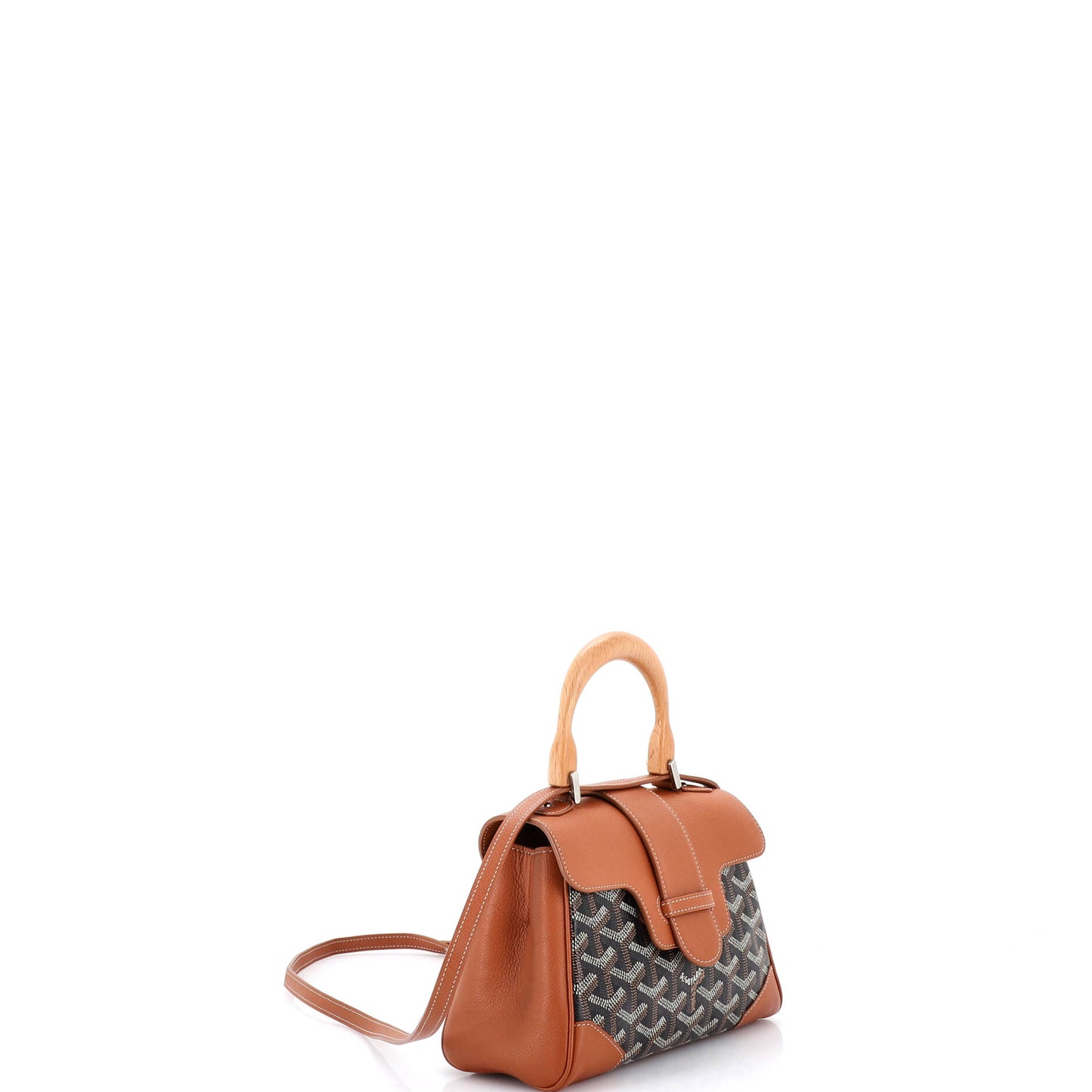 Goyard Saigon top handle bag in coated canvas and leather mini