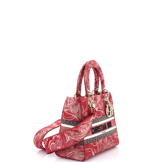 Christian Dior Lady D-Lite Bag, Medium, Embroidered Canvas