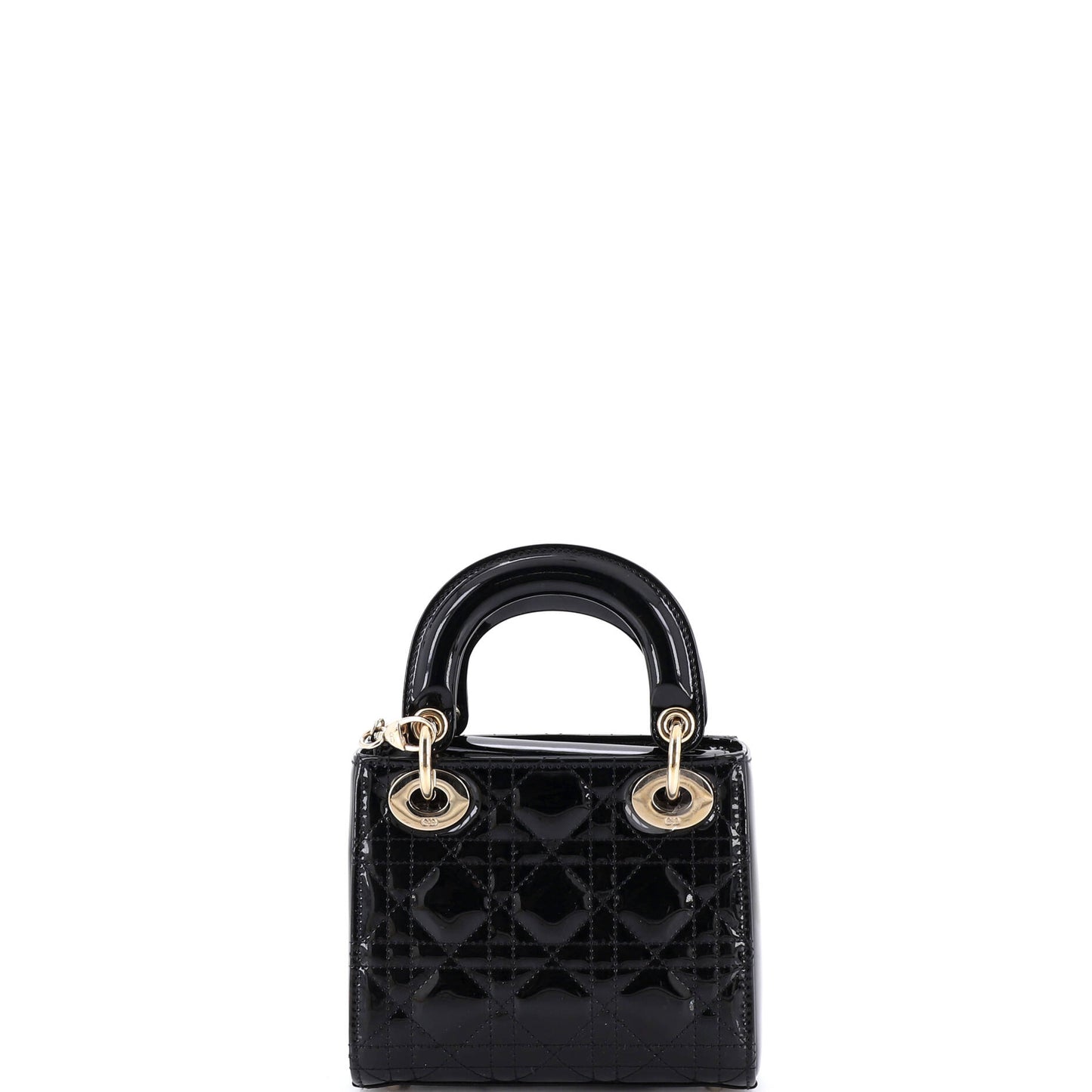 Christian Dior Lady Dior Cannage Quilted Patent Mini Chain Bag
