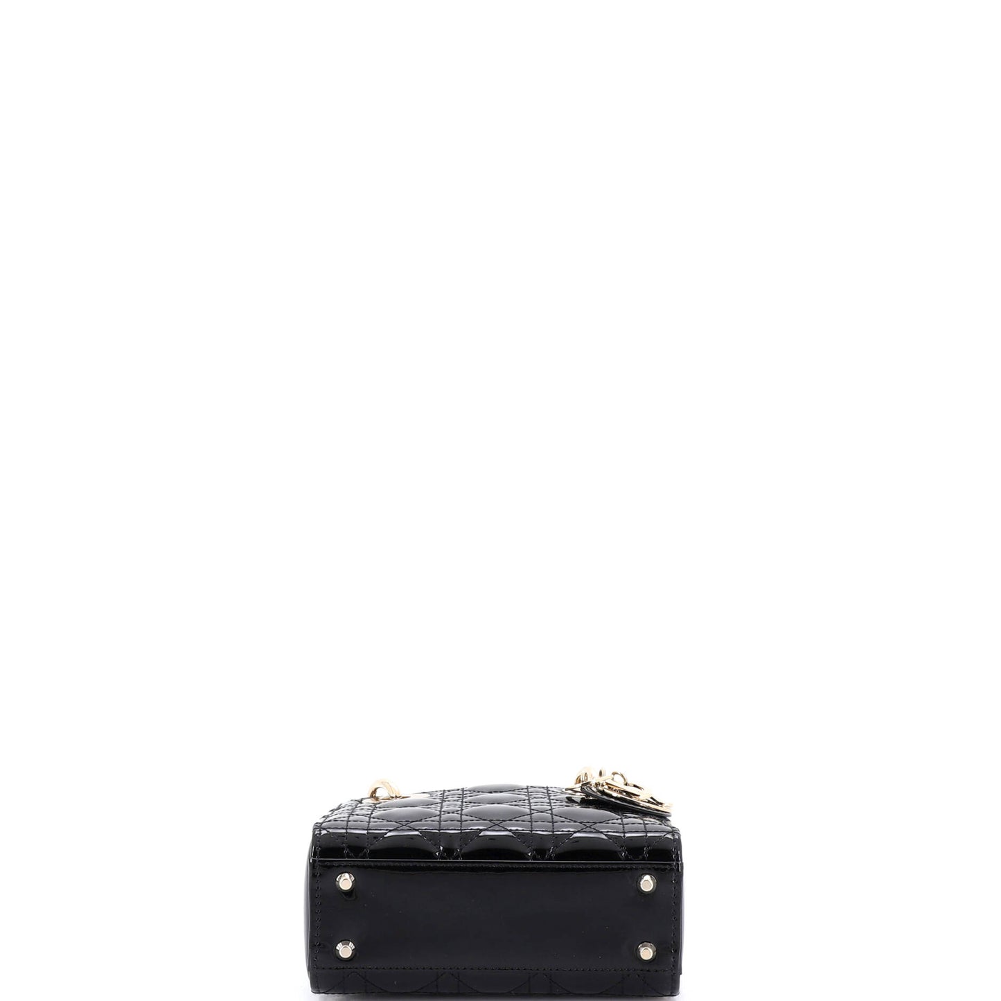 Christian Dior Lady Dior Cannage Quilted Patent Mini Chain Bag