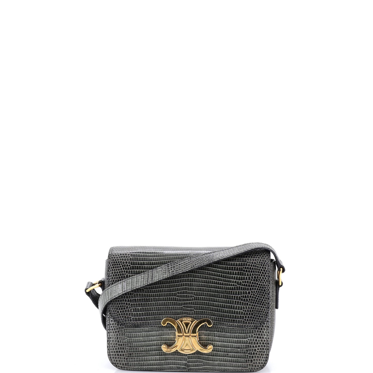 Celine Triomphe Shoulder Bag Lizard Teen