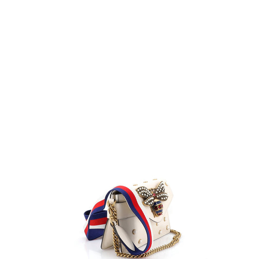 Gucci Broadway Pearly Bee Mini Shoulder Bag in Embellished Leather