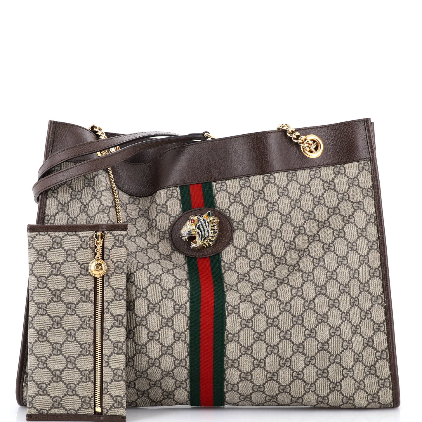 Gucci Raja Chain Tote Bag in GG Coated Canvas, Large