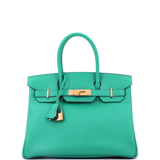 Hermès Birkin handbag, green, Epsom leather, gold hardware, size 30