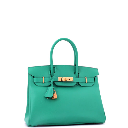 Hermès Birkin handbag, green, Epsom leather, gold hardware, size 30