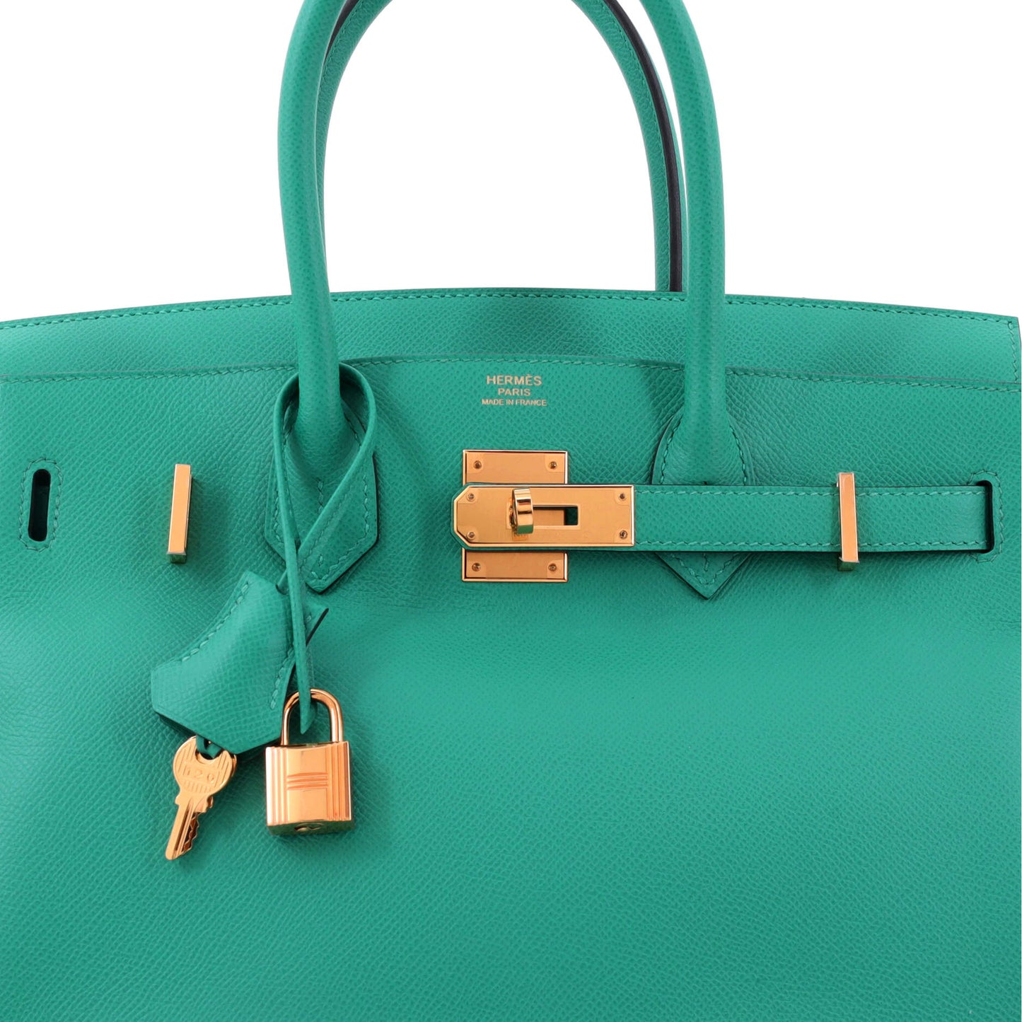 Hermès Birkin handbag, green, Epsom leather, gold hardware, size 30