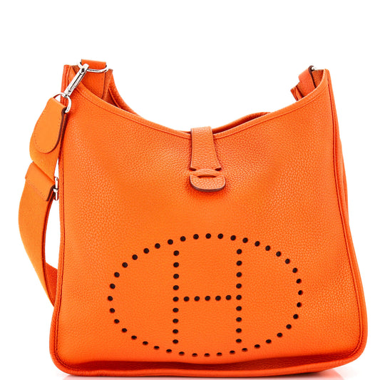 Hermès Elbag Zip Leather &amp; Toile 31