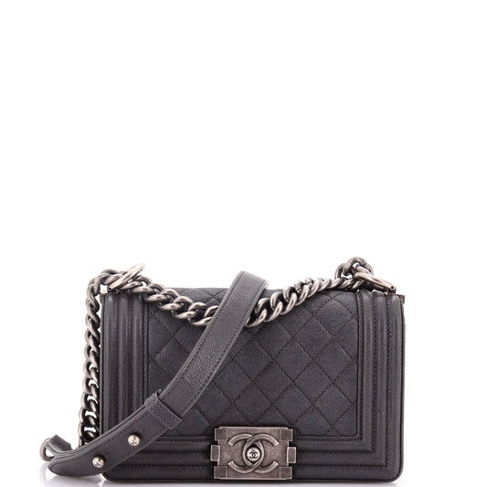 Chanel Boy Quilted Caviar Flap Bag Small