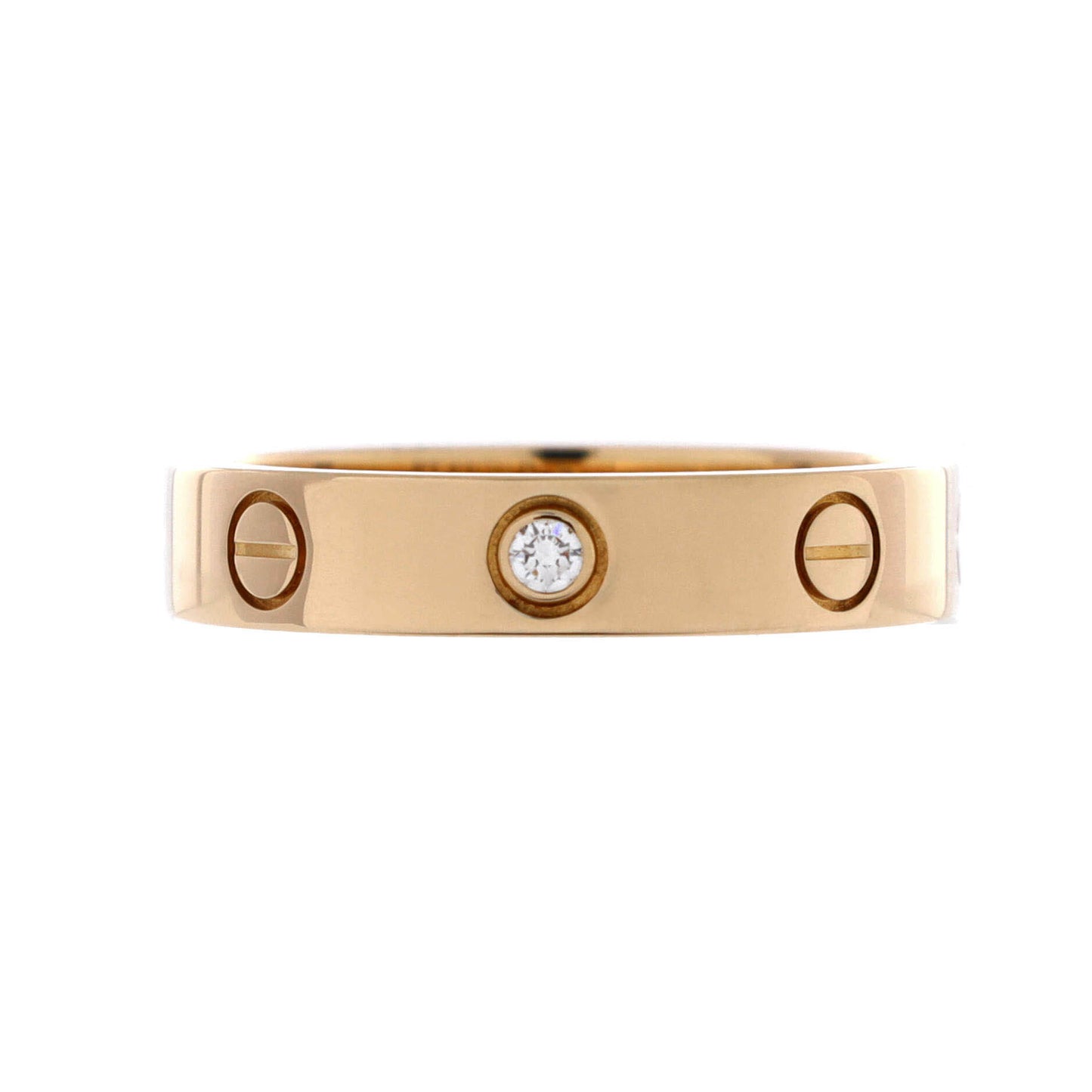 カルティエ ラブ ウェディング バンド 1 ダイヤモンド リング 18K イエローゴールド ダイヤモンド付き