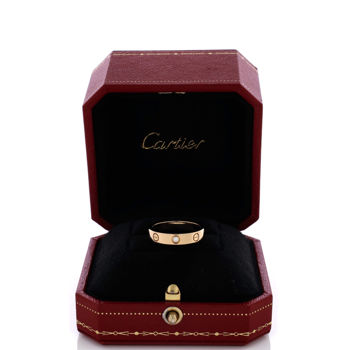 カルティエ ラブ ウェディング バンド 1 ダイヤモンド リング 18K イエローゴールド ダイヤモンド付き