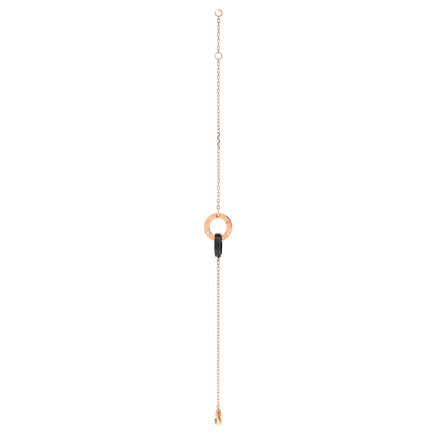 カルティエ ラブ 3 ダイヤモンド インターロッキング ブレスレット 18K ローズゴールド、セラミック、ダイヤモンド