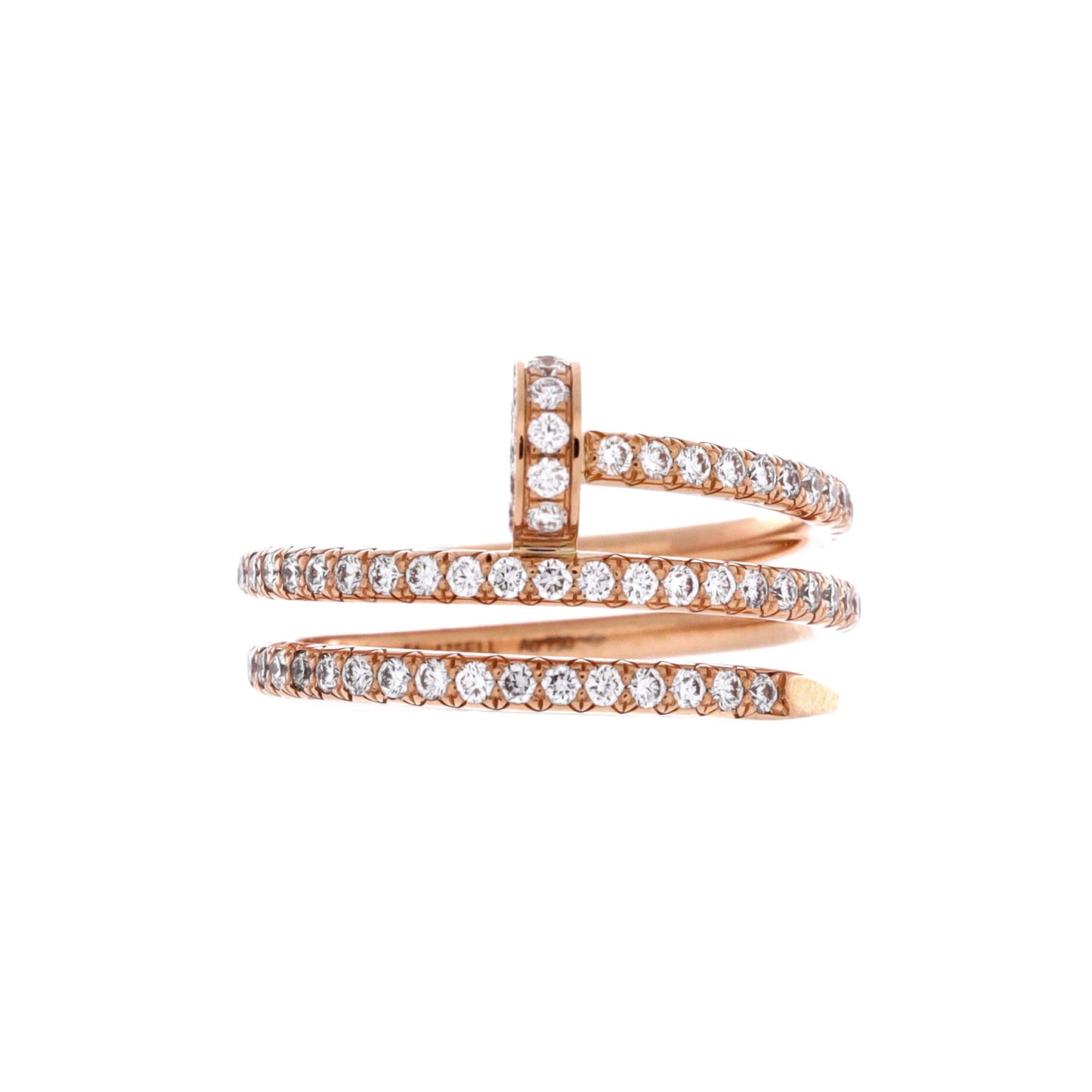 Cartier Juste un Clou Pavé Double Ring in 18K Rose Gold and Diamonds, Small