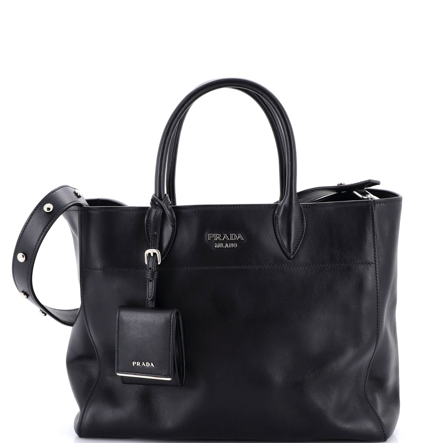 Prada Convertible Open Tote City in Calfskin, Medium