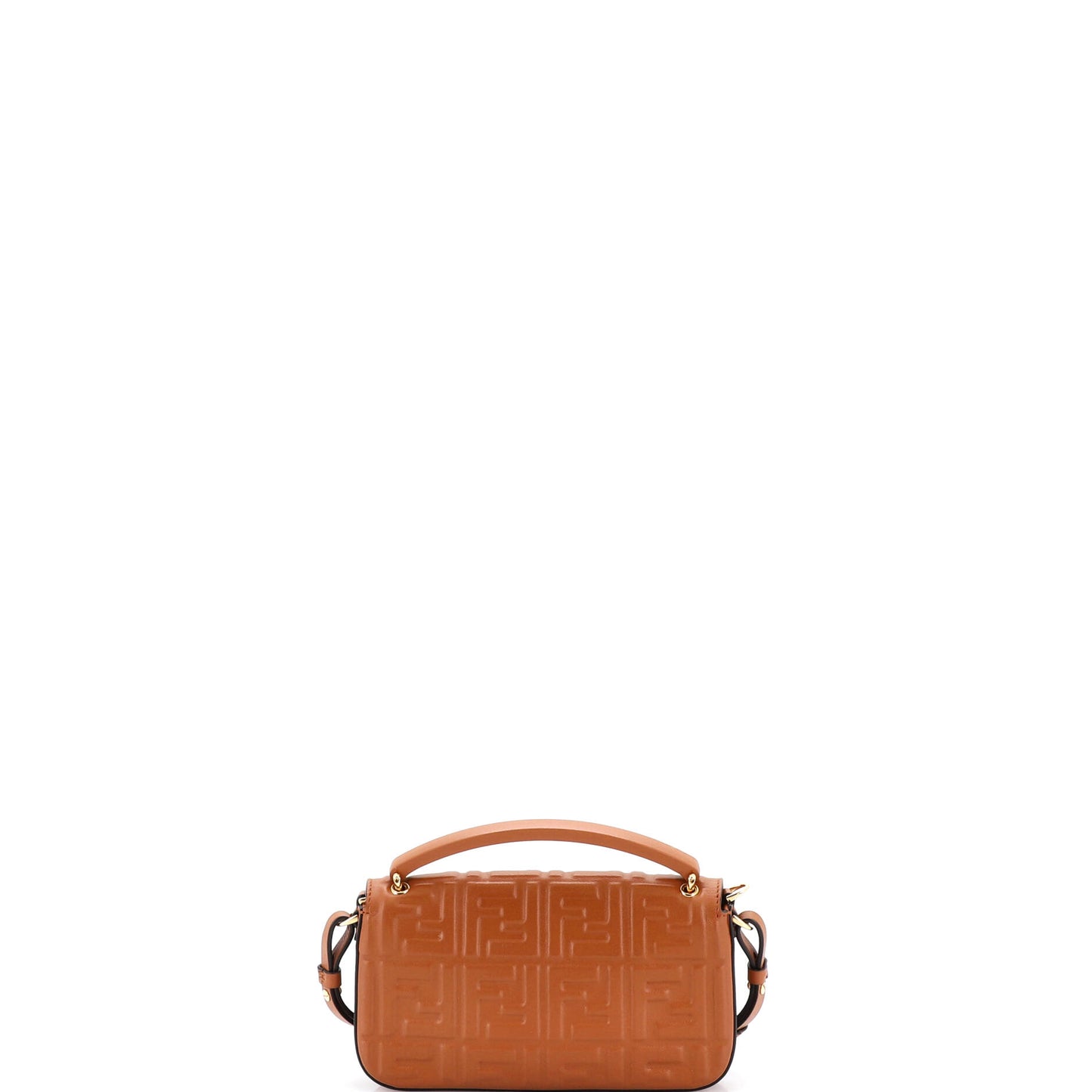Fendi Midi Baguette Chain Bag in Zucca Embossed Leather, Small
