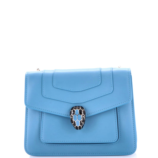 Bvlgari Serpenti Forever Square Leather Shoulder Bag, Small