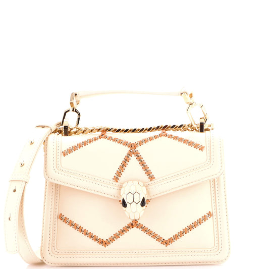 Bvlgari Serpenti Forever Shoulder Bag in Whipstitch Leather, Small