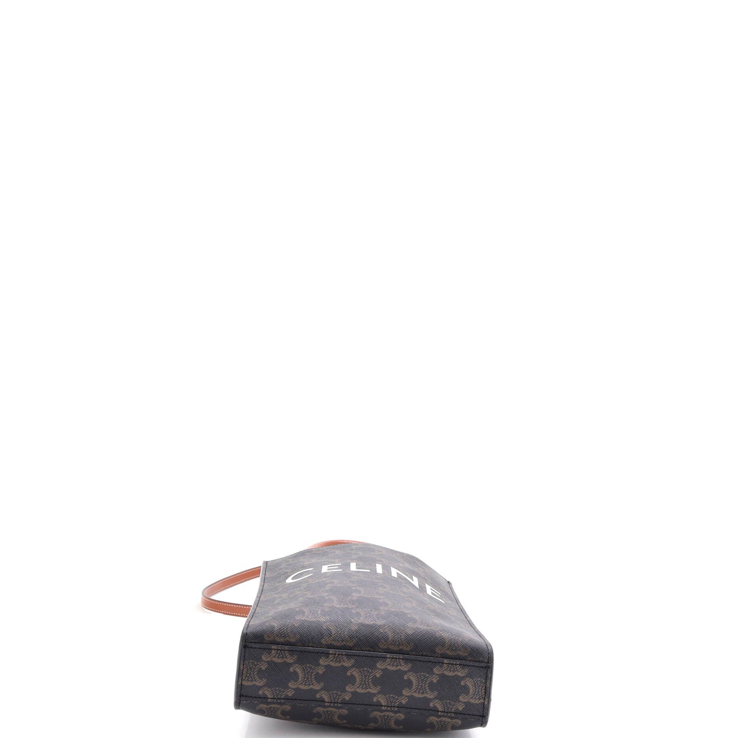 Celine Vertical Cabas Tote in Triomphe Coated Canvas, Mini