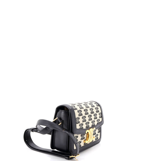 Celine Triomphe Shoulder Bag in Triomphe Canvas and Leather, Teen