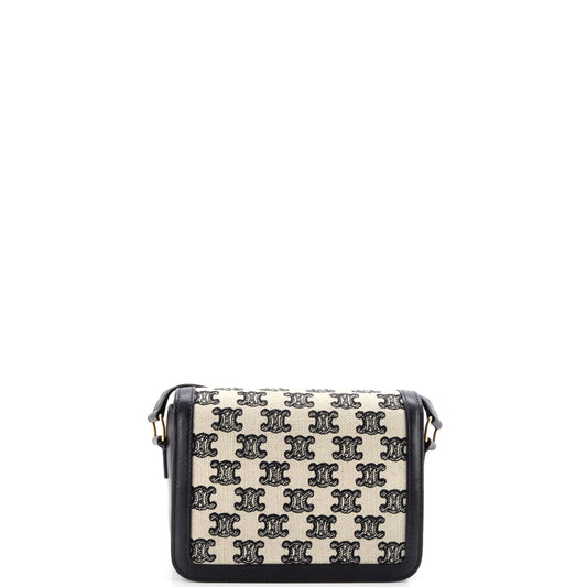 Celine Triomphe Shoulder Bag in Triomphe Canvas and Leather, Teen