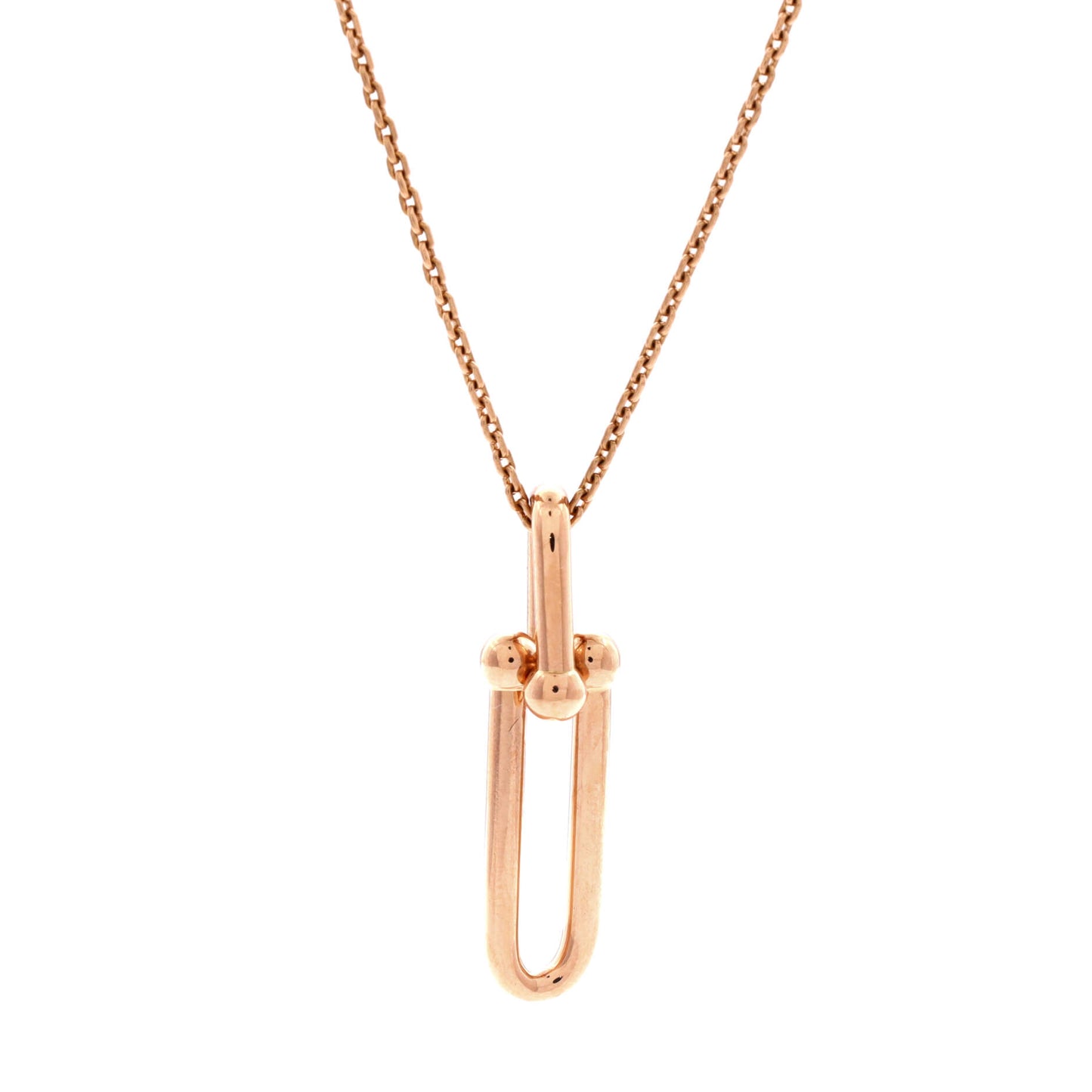 ティファニー ハードウェア リンク ペンダント ネックレス 18K ローズゴールド
