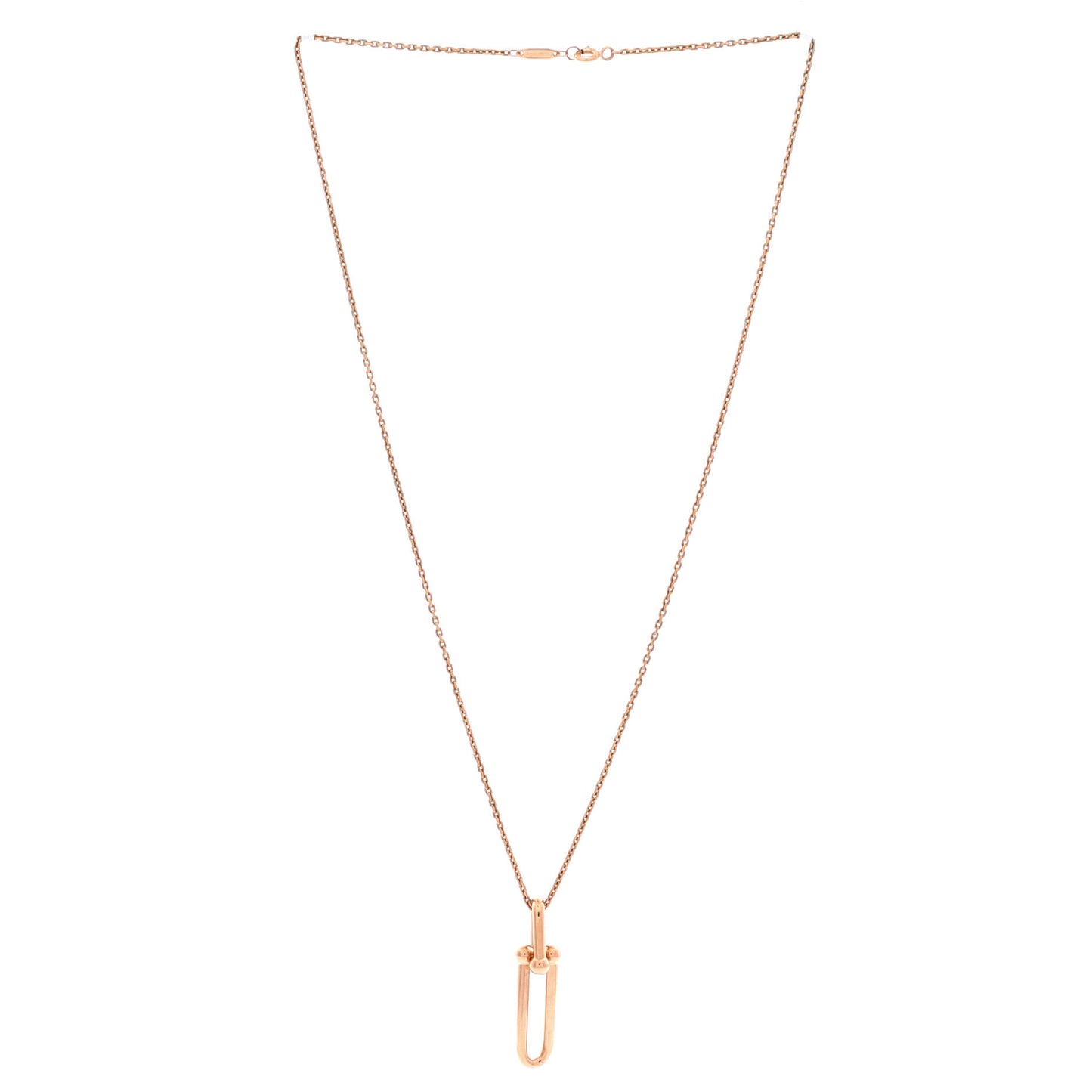 ティファニー ハードウェア リンク ペンダント ネックレス 18K ローズゴールド