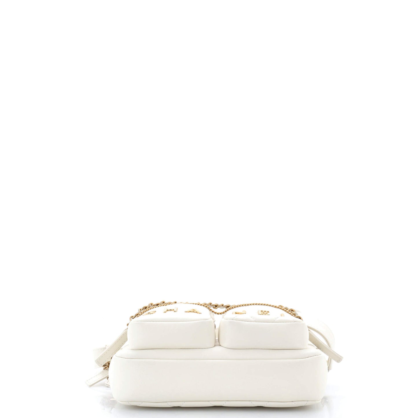 Chanel Logo Twin Pocket Chain Camera Case in Quilted Calfskin, Small