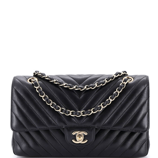 Chanel Classic Double Flap Bag Chevron Lambskin Medium