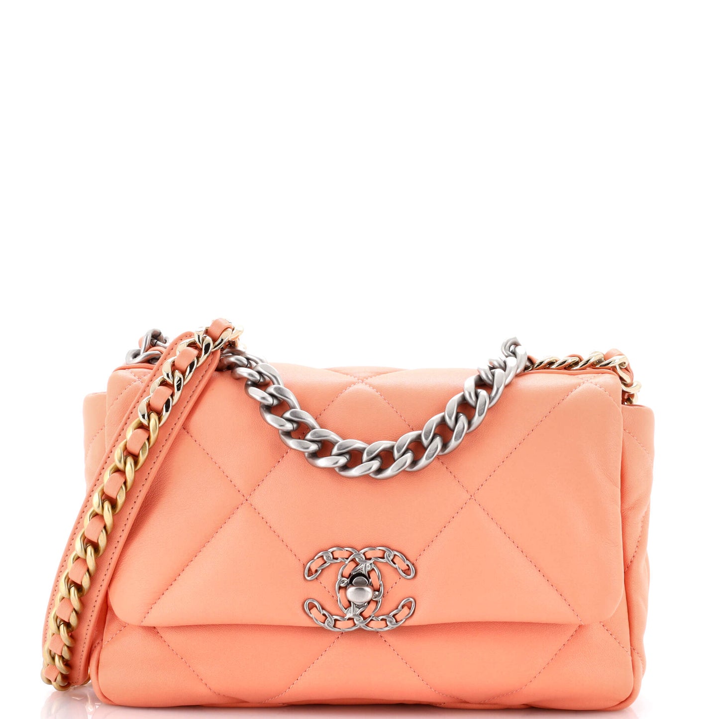 Chanel 19 flap bag in quilted leather, medium