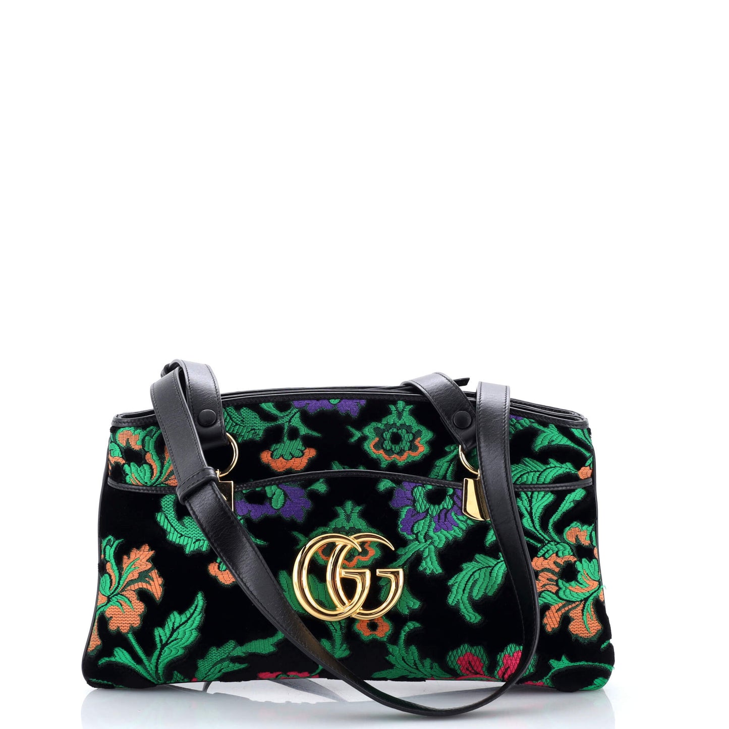 Gucci Arli Large Embroidered Jacquard Top Handle Bag