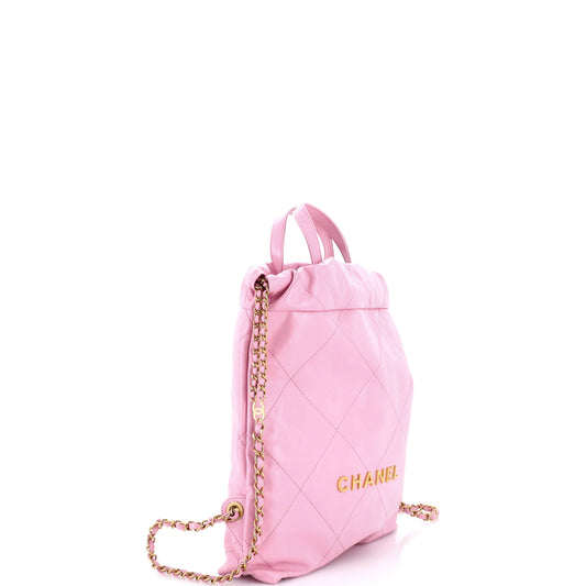 Chanel 22 Chain Backpack in Quilted Calfskin, Medium