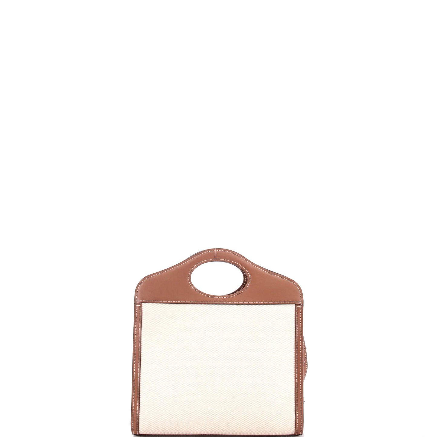Burberry Logo Pocket Tote Canvas Leather Mini