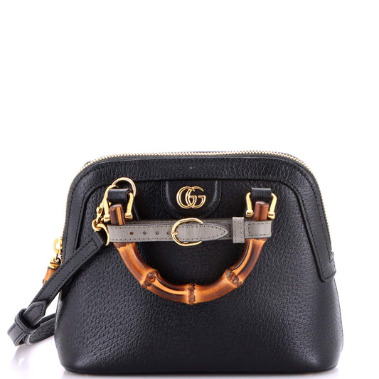 Gucci Diana NM Bamboo Dome Top Handle Bag in Leather, Mini