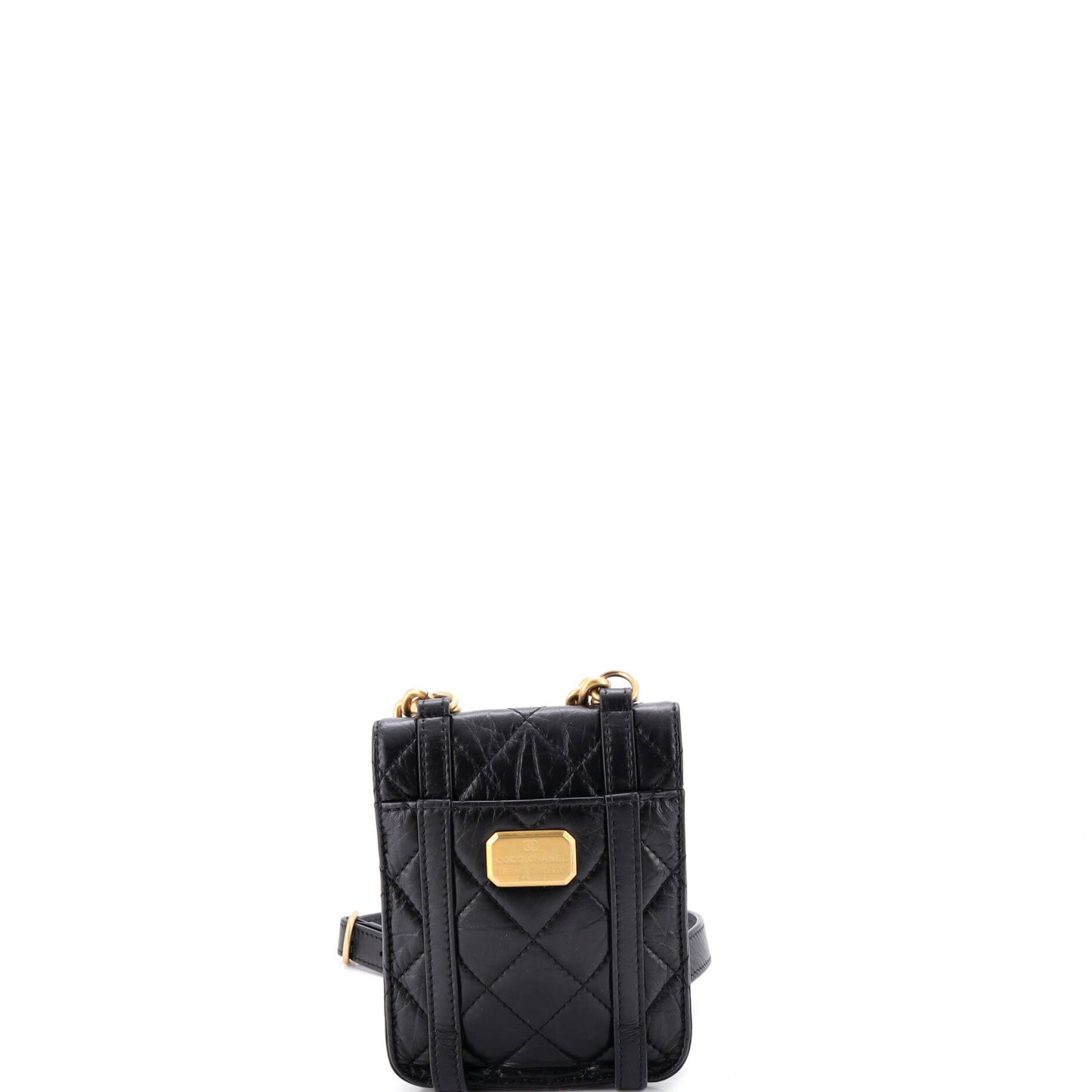Chanel City School Mini Flap Messenger Bag in Quilted Aged Calfskin
