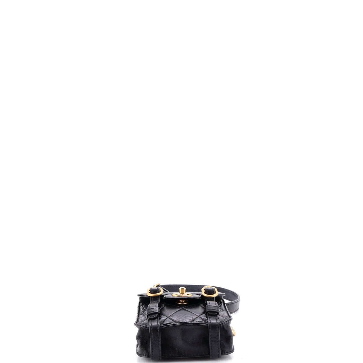 Chanel City School Mini Flap Messenger Bag in Quilted Aged Calfskin