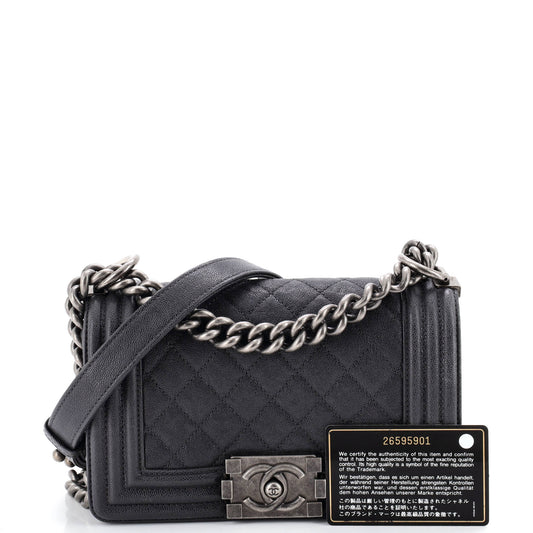 Chanel Boy Quilted Caviar Flap Bag Small
