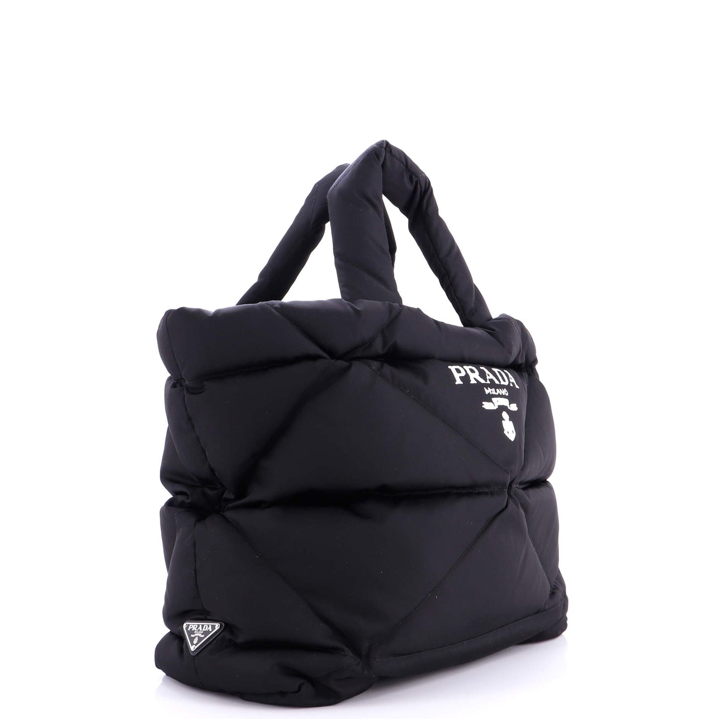 Prada Padded Logo Tote Bag, Quilted Re-Nylon, Medium