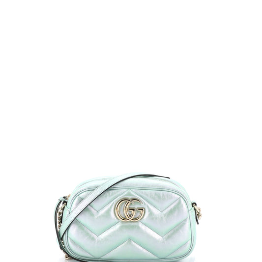 Gucci GG Marmont Chevron Iridescent Leather Small Shoulder Bag