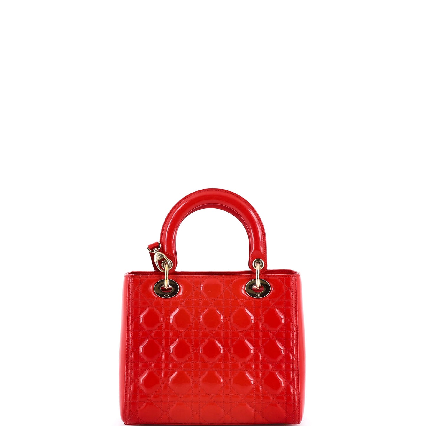 Christian Dior Lady Dior Cannage Quilted Enamel Medium Bag
