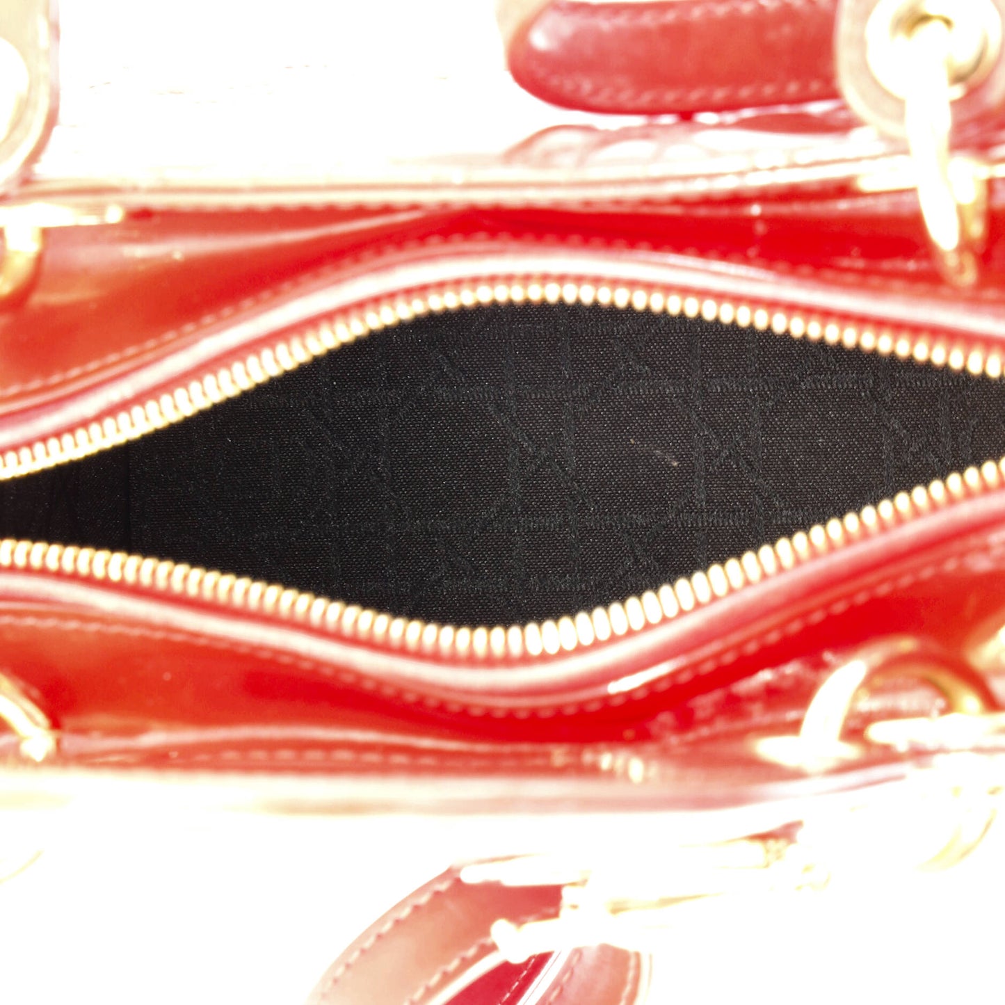 Christian Dior Lady Dior Cannage Quilted Enamel Medium Bag