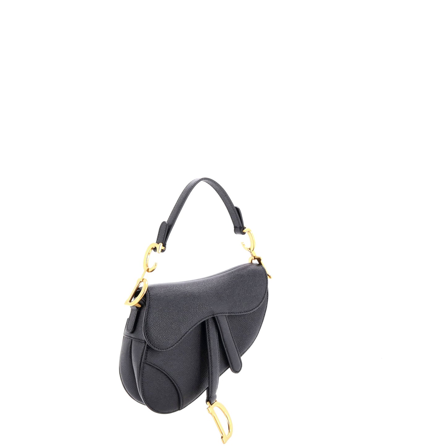 Christian Dior Saddle Handbag with Strap, Leather, Mini