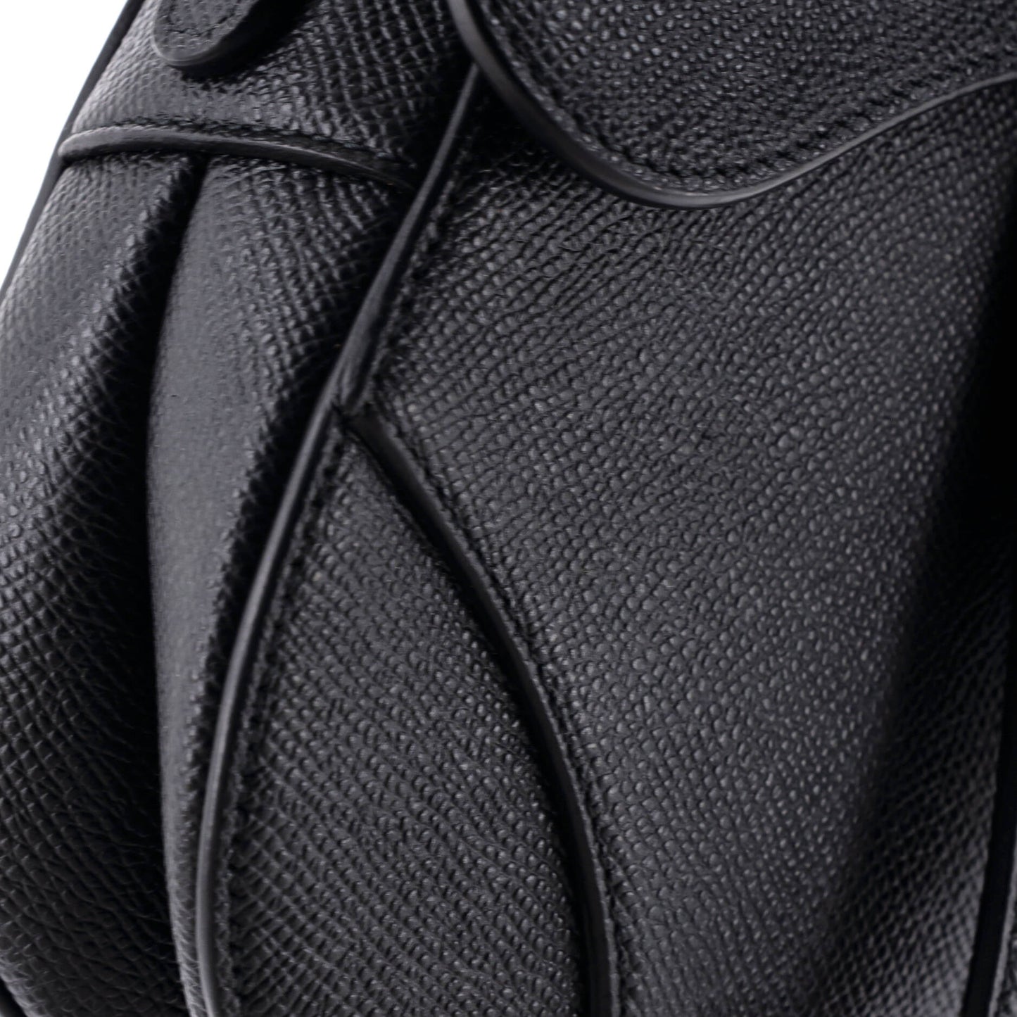 Christian Dior Saddle Handbag with Strap, Leather, Mini