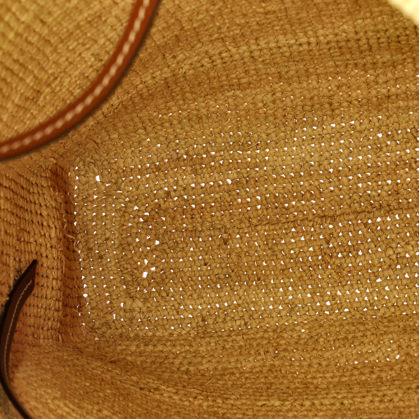 Prada Triangle Logo Shopping Tote, Crochet Raffia, Large