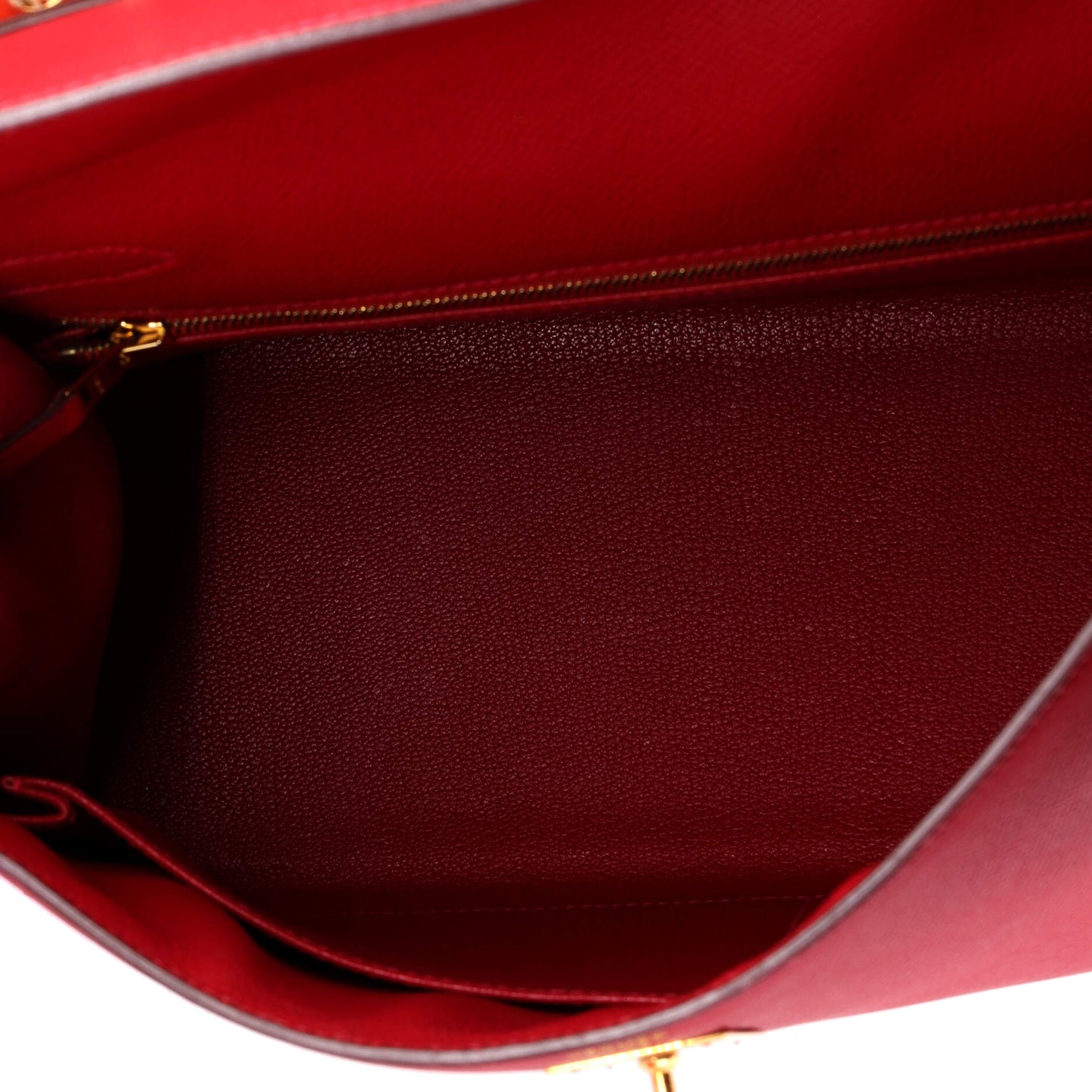 Hermès Kelly handbag, red Epson, gold hardware, size 32