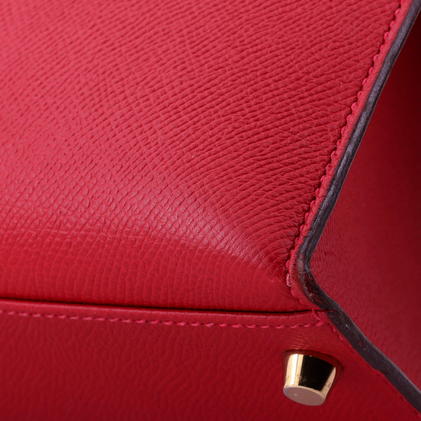 Hermès Kelly handbag, red Epson, gold hardware, size 32